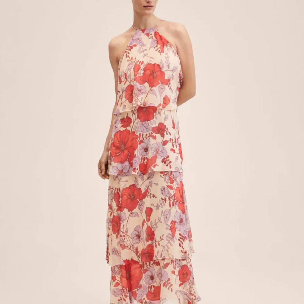 Mango Ruffled Floral Dress